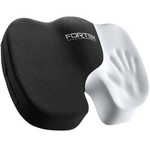 FORTEM Seat Cushion, Office Chair Cushion for Tailbone Sciatica Pain Relief - color: Black, size: Large