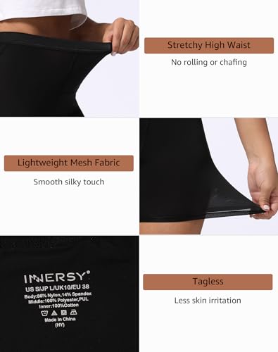 INNERSY Women's High Waisted Period Underwear Boy Shorts 3-Pack - color: Black, size: Medium
