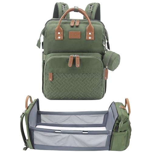 JOLLITO Diaper Bag Backpack with Changing Station,Baby Registry Search - color: Green