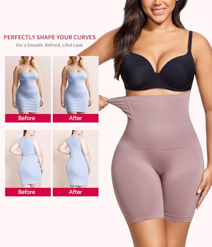Gotoly Women Tummy Control Shapewear High Waisted Butt Lifting Shapewear - color: Purple, size: Medium
