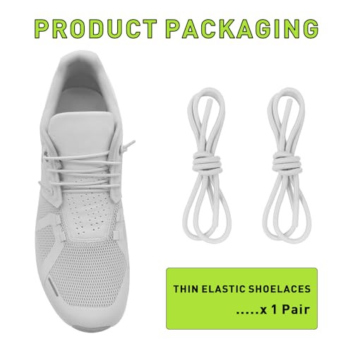 Elastic Shoe Laces for On Cloud 5, 6 Replacement Strings - color: White, size: 16in (40cm)