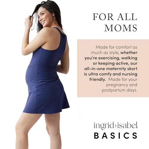 Ingrid & Isabel Everyday Active Maternity Dress - color: Navy Blue, size: Small