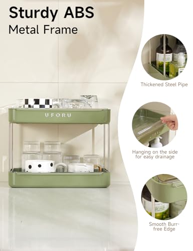 UFORU Countertop Coffee Station Organizer,Cup Rack,Mug & Wine Glass Holder - color: Green