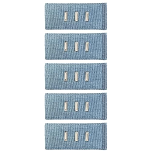 MECCANIXITY 5pcs Denim Light Blue Pants Waist Button Extenders 3.3" - color: Denim Light Blue, size: 3.3"