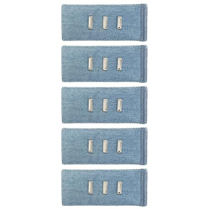 MECCANIXITY 5pcs Denim Light Blue Pants Waist Button Extenders 3.3" - color: Denim Light Blue, size: 3.3"
