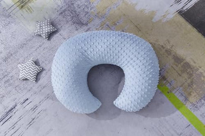 Dots Nursing Pillow Cover, Plush Breastfeeding Pillow Case - color: Cloud Blue