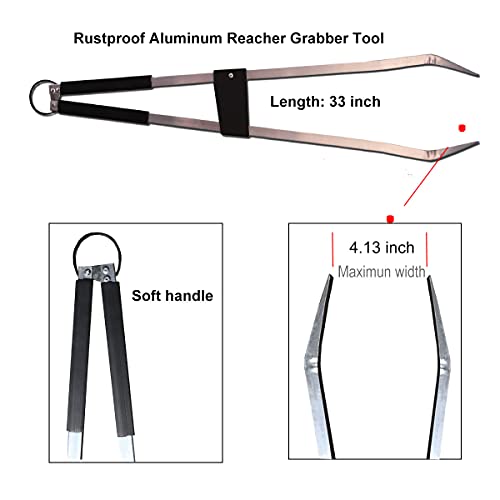 Long Trash & Garbage Picker Grabber Tool,Lightweight Aluminium & Rustproof,Litter Pick Up Stick,Trash Tong, Reaching Assist Tool, Garden Nabber Plogging