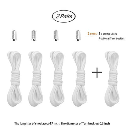 anan520 Elastic No Tie Shoe Laces For Adults,Kids,Elderly,System With Elastic Shoe Laces(2 Pairs) - color: Pink
