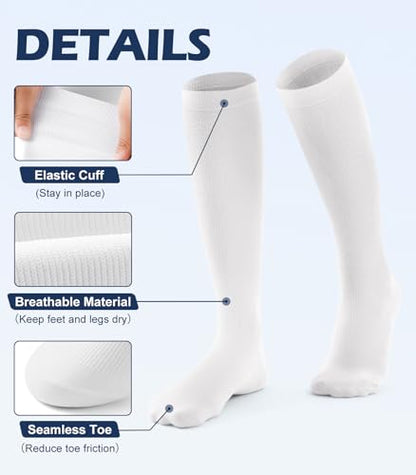 Breslatte Compression Socks for Women Men 15-20 mmHg - color: 3s2 Blackwhitegrey, size: Large-X-Large