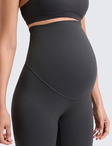CRZ YOGA Maternity No Front Seam Legging 25" - color: Mysterious Grey, size: Medium
