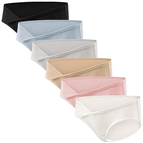HBselect Maternity Underwear Cotton Healthy Comfort Maternity Panties - color: 6pack-multicoloured-f, size: Large