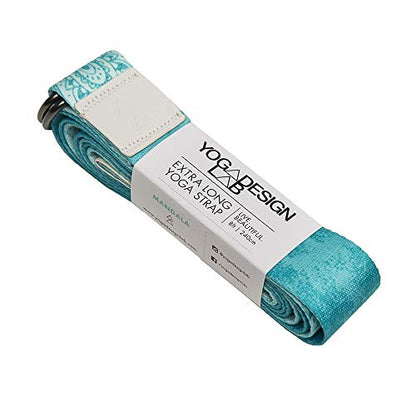 yogadesignlab | The Yoga Strap | Luxurious, Extra Long, Super Soft, Eco Printed | Studio Quality, Adjustable | Safely Stretch Further and Hold Longer | 8 ft Long - color: Mandala Turquoise, size: 8ft