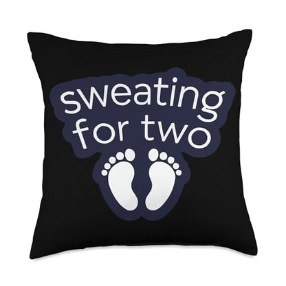 Prenatal Yoga Namaste Meditation Maternity Workout Pregnancy Throw Pillow - size: 18x18