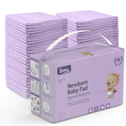 Enhanced Disposable Baby Changing Pad Liners 100 Pack, Purple - color: 100 Pack Purple - 18"x 13"