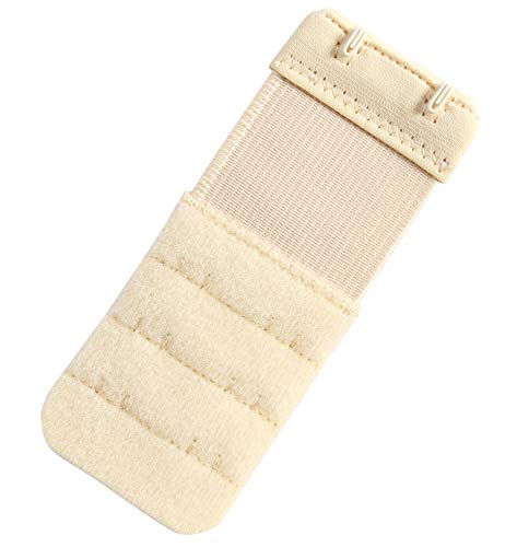 Women's Bra Extender 3 Hook / 2 Hook Bra Extension Strap Soft and Comfortable - color: Beige,2 Hook 3/4" Hook Spacing