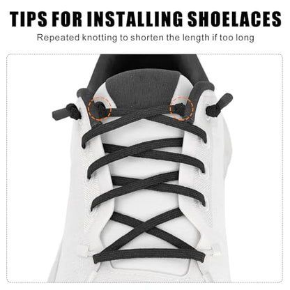 2Pairs Elastic Shoe Laces for ON Cloudtilt Sneakers - color: Black03, size: 26in (65cm)