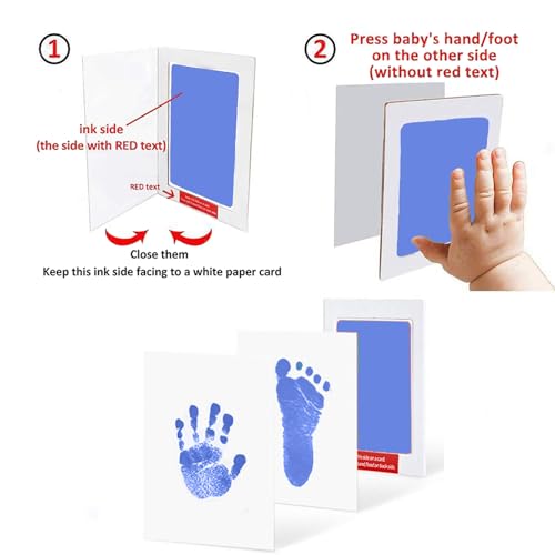 Large Inkless Hand and Footprint Kit, Baby Keepsake, 2-Pack - color: Green and Blue