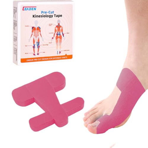 Precut Kinesiology Tape for Bunion, 40 Pcs, Pink - color: Pink