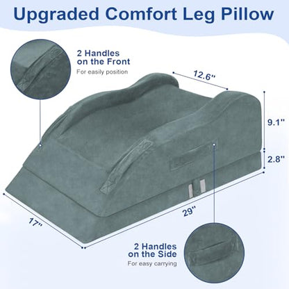 KingPavonini Leg Elevation Pillow for After Surgery, Double Leg, Grey - color: Grey, size: Double Leg