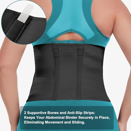 MAMODY Postpartum Recovery Belly Binder for C-Section & Natural Delivery - color: Black