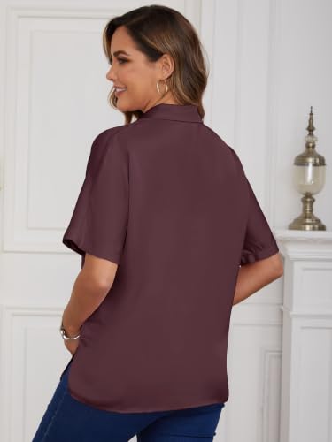 Maternity Shirts Button Down Work Business - color: Brown, size: XX-Large