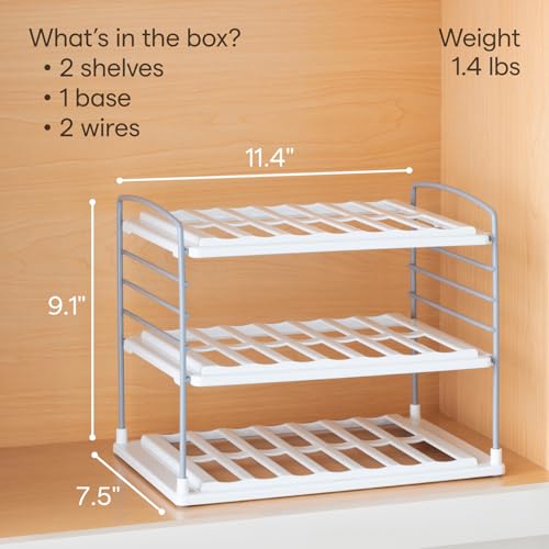 YouCopia UpSpace Water Bottle and Travel Mug Cabinet Organizer, Adjustable Storage Rack for Kitchen Organization, 3-Shelf - size: 9 Bottle Classic