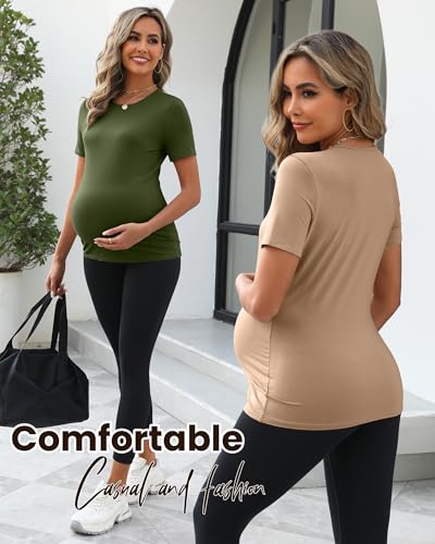 Locoowai 4 Pack Athletic Maternity Tees