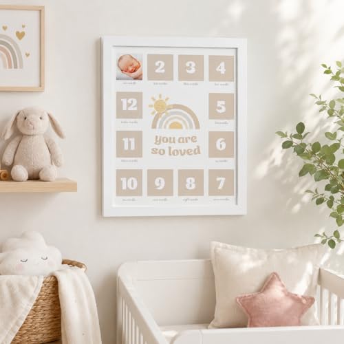 Kate & Milo My First Year Baby Milestone Photo Frame - style: You Are So Loved First Year