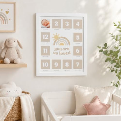Kate & Milo My First Year Baby Milestone Photo Frame - style: You Are So Loved First Year