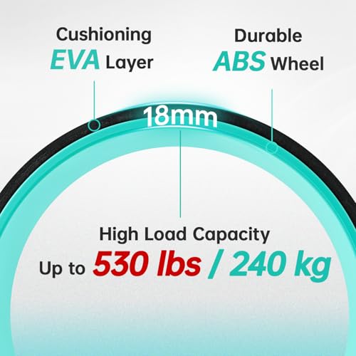 GymCope Back Roller Wheel 10 Inch Spine-Safe Groove, for Deep Back Stretch - color: Mint Green, size: 10 Inch-Medium