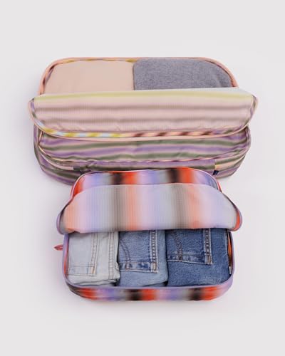 BAGGU Large Packing Cube Set - Gradient Stripes - color: Gradient Stripes