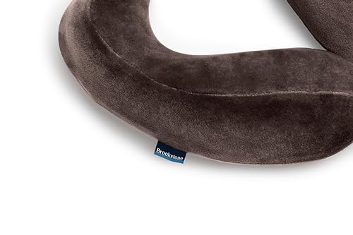 Brookstone Neck Travel Pillow Lightweight Contoured Memory Foam Support - color: Velvet Brown