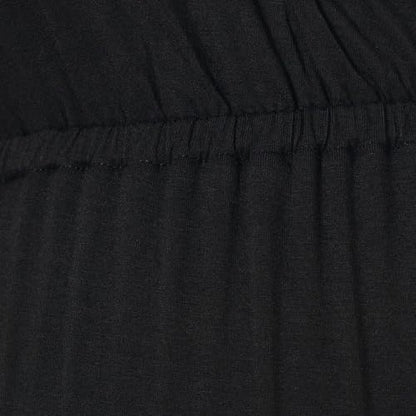 Amazon Essentials Women's V Neck Short Sleeve Empire Waist Maxi Dress (Available in Plus Size) - color: Black, size: Medium