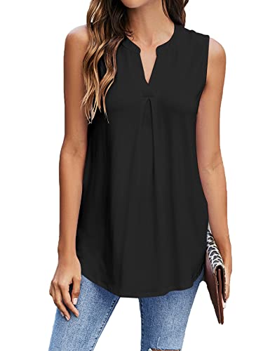 Newchoice Womens Tank Tops Sleeveless Summer Blouses - color: Black, size: Medium