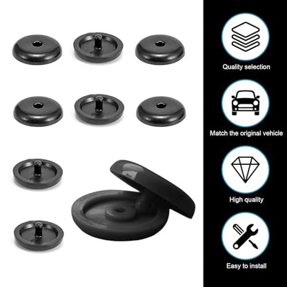 10 Sets Seat Belt Button Stop, Snap-On Seat Belt Clips, Universal Fit Plastic Seatbelt Stopper Kit, From Sliding Down, Car Accessories (Black)