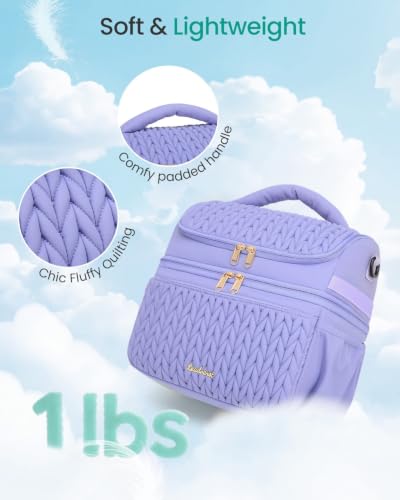 Breastmilk Cooler Bag, 12L Double Deck with Detachable Divider - color: Purple