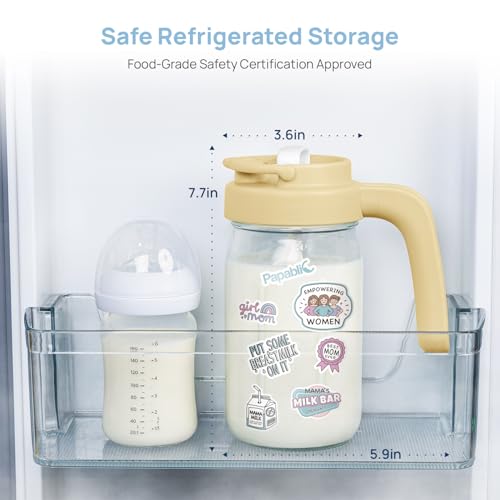 Papablic Breast Milk Pitcher, Formula & Baby Feeding Container, Yellow - color: Yellow