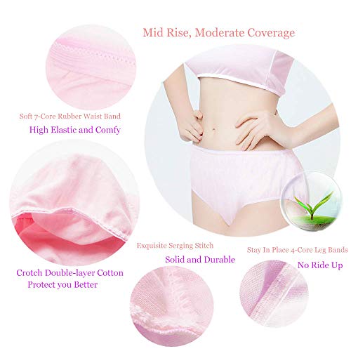 STARLY Women's Disposable Pure Cotton Underwear Travel Panties - color: Multicolor (Macarons), size: Large