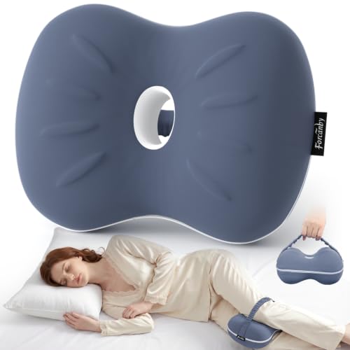 Knee Pillow for Side Sleepers - Leg Pillow for Side Sleeping, Memory Foam Knee Pillows for Back Hip Pain, Spine Aligning, Sciatica, Surgery Recovery - color: Misty Blue-regular