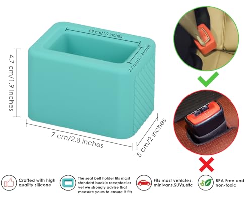 DS. DISTINCTIVE STYLE Seat Belt Holder Easy Access Seatbelt Accessories for Kids 2 Pieces (Aqua Blue) - color: Aqua Blue