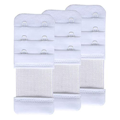 SAMGU Women's Bra Extenders 2 Hook/3 Hook/4 Hook/5 Hook/6 Hook Soft Stretchy - color: 2 Hook 3/4" Spacing, White