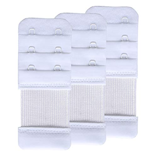 SAMGU Women's Bra Extenders 2 Hook/3 Hook/4 Hook/5 Hook/6 Hook Soft Stretchy - color: 2 Hook 3/4" Spacing, White