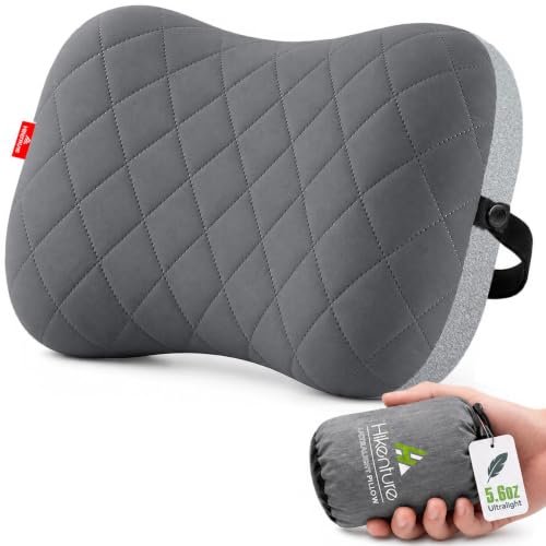 Hikenture Camping Pillow with Removable Cover, Ultralight Inflatable Pillow - color: Grey