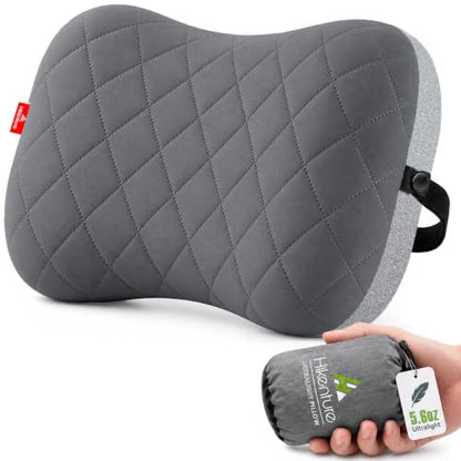 Hikenture Camping Pillow with Removable Cover, Ultralight Inflatable Pillow - color: Grey