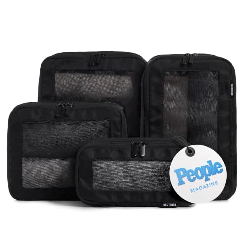 Aerotrunk Compression Packing Cubes for Travel, 4-Pack, Black - color: Black, size: 4-Pack