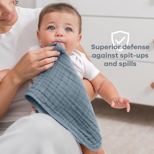 Muslin Nursing Cover and Burp Cloths 20" x 10", Pack of 10 Bundled by Comfy Cubs
