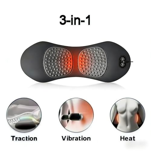 Lumbar Support Pillow Massage for Back Relaxation (Black)