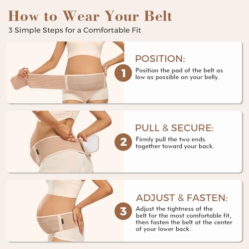 ChongErfei Pregnancy Belly Band Maternity Belt Back Support - color: Beige, size: One Size