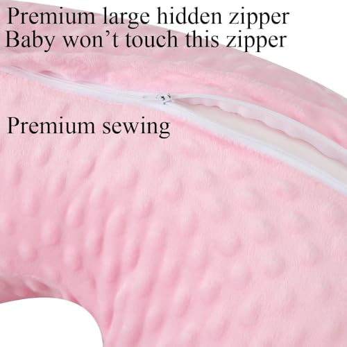 Dot Nursing Pillow Cover Set 2 Pack Compatible with Boppy Pillow - color: Pink & Floral