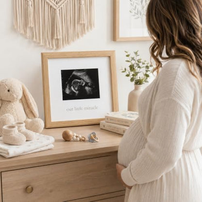 Kate & Milo Our Little Miracle Sonogram Picture Frame, Natural - color: Our Little Miracle Frame